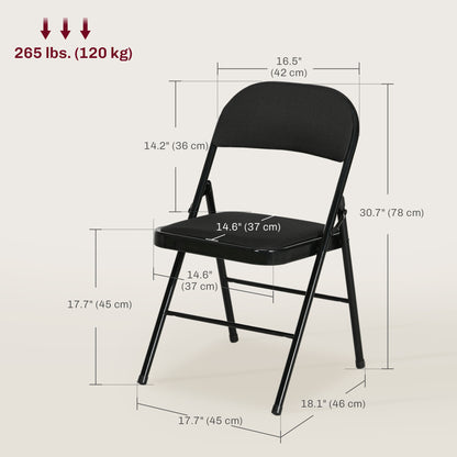 Chaises pliantes rembourrées en lin synthétique — lot de 4