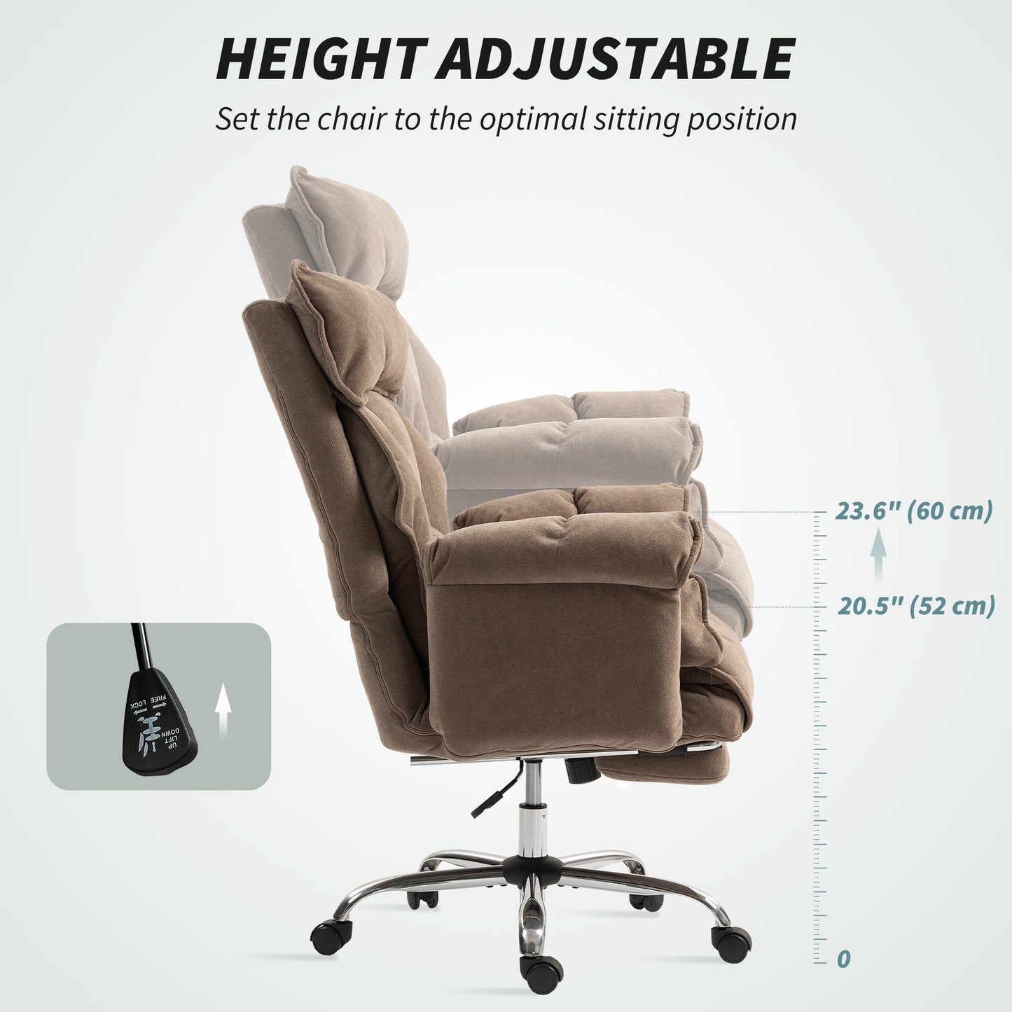 Chaise de bureau inclinable avec repose-pieds et appui-tête