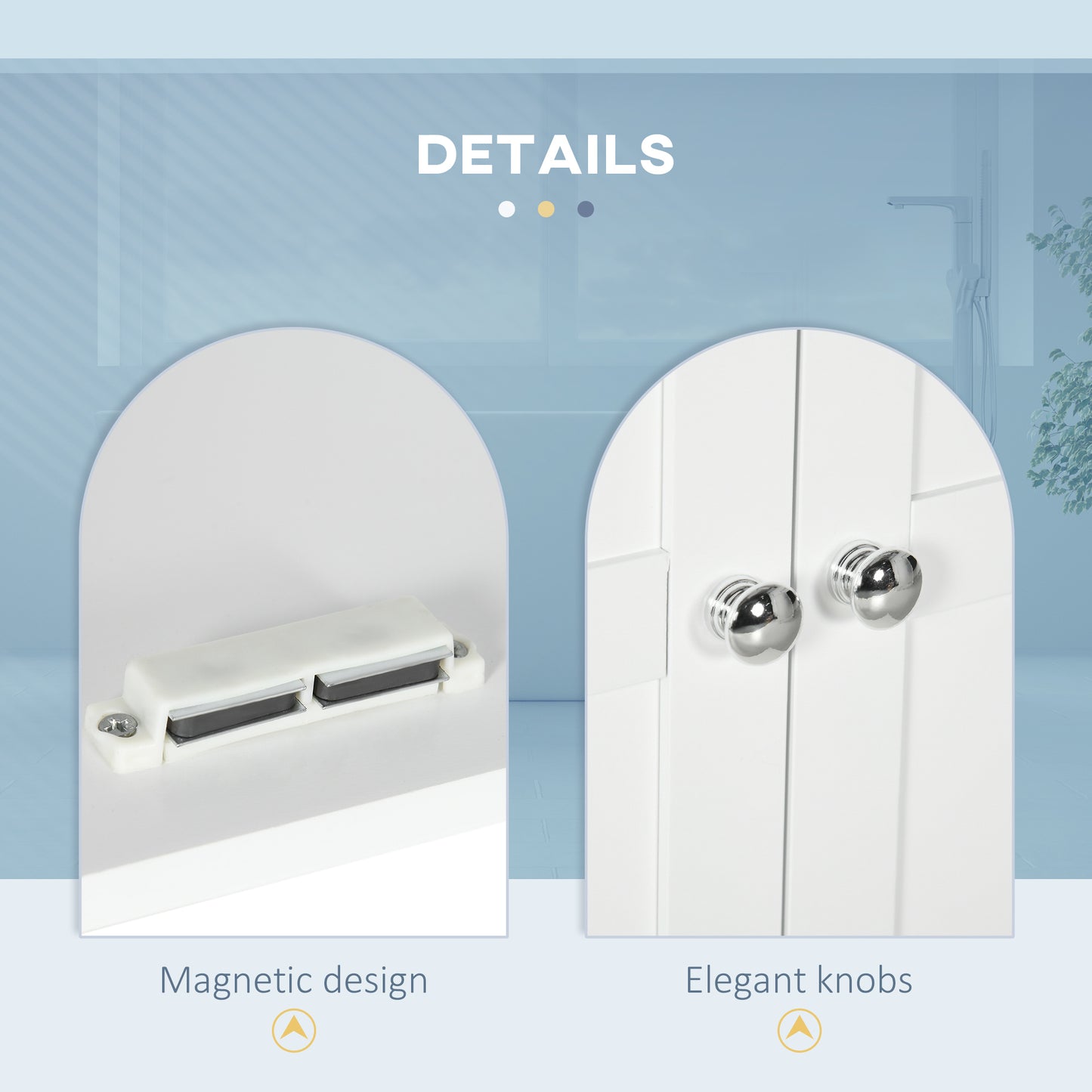 Armoire murale salle de bain portes doubles étagères ajustables