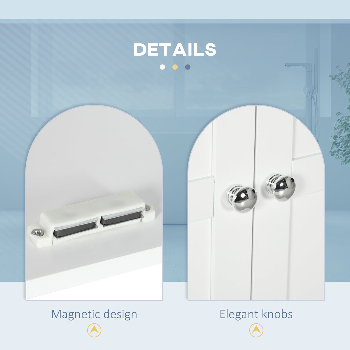 Armoire murale salle de bain portes doubles étagères ajustables