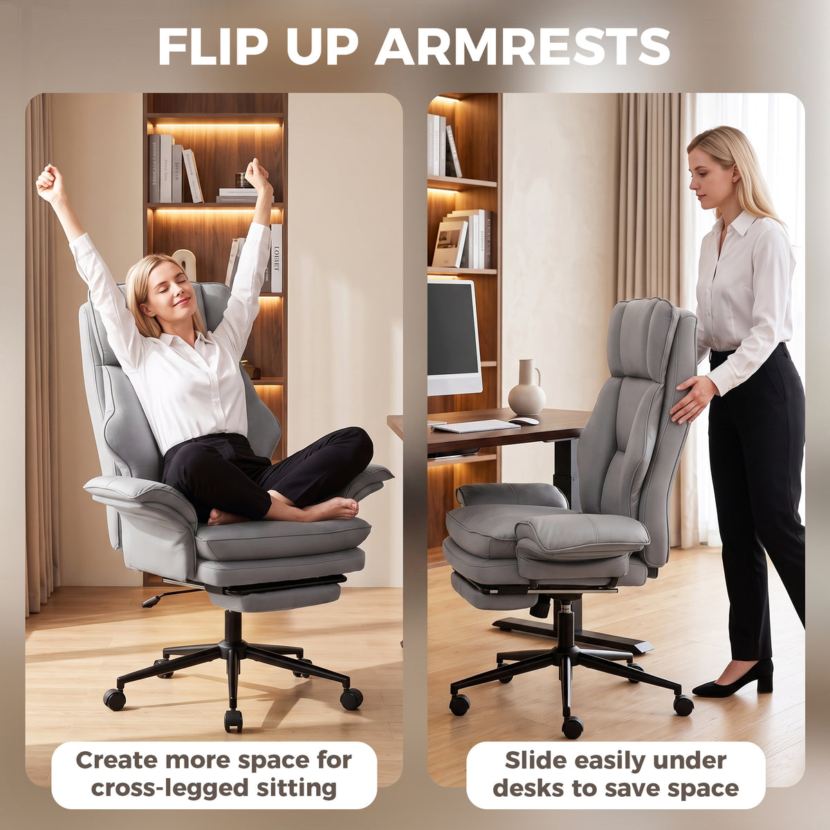 Chaise de bureau ergonomique inclinable avec repose-pieds