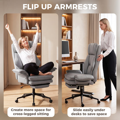 Chaise de bureau ergonomique inclinable avec repose-pieds