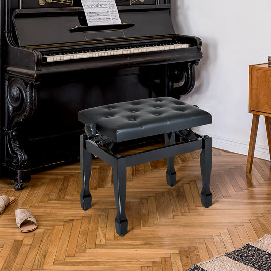 Banc de piano réglable en hauteur avec coussin matelassé
