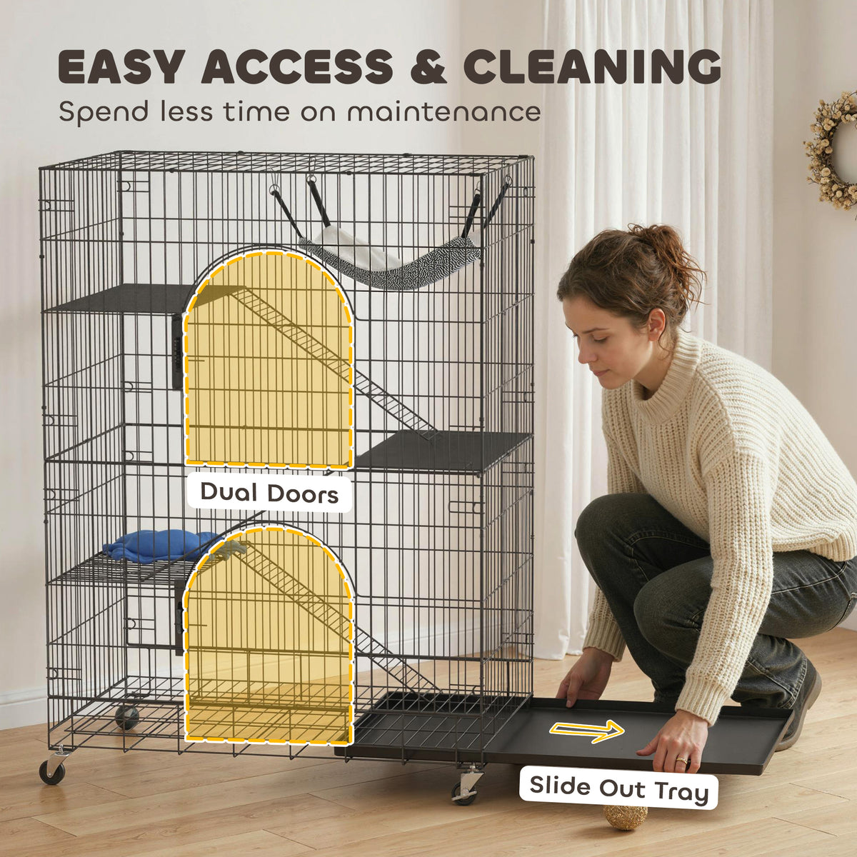 Grande cage pour chats à 4 niveaux