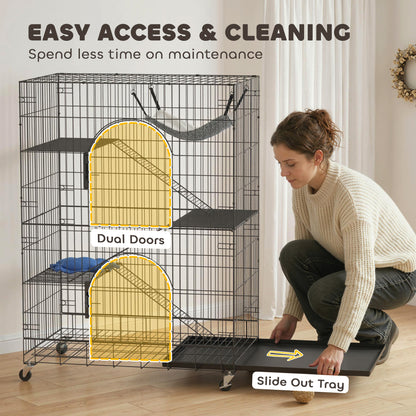 Grande cage pour chats à 4 niveaux