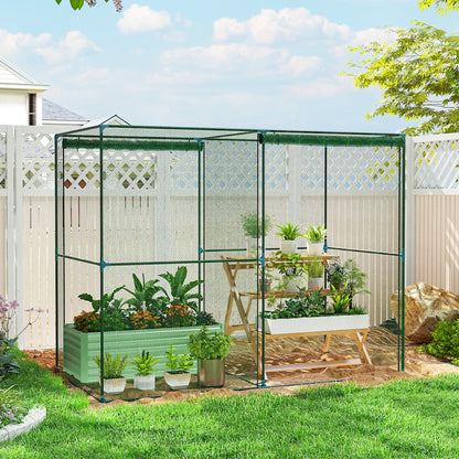 Serre Tunnel Protection Plantes 244 x 122 cm Portes Zippées