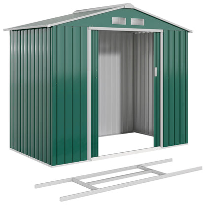 Abri de jardin en acier galvanisé à portes coulissantes