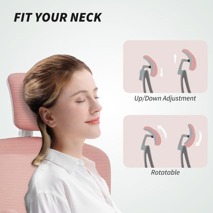 Chaise de bureau ergonomique mesh avec appui-tête ajustable