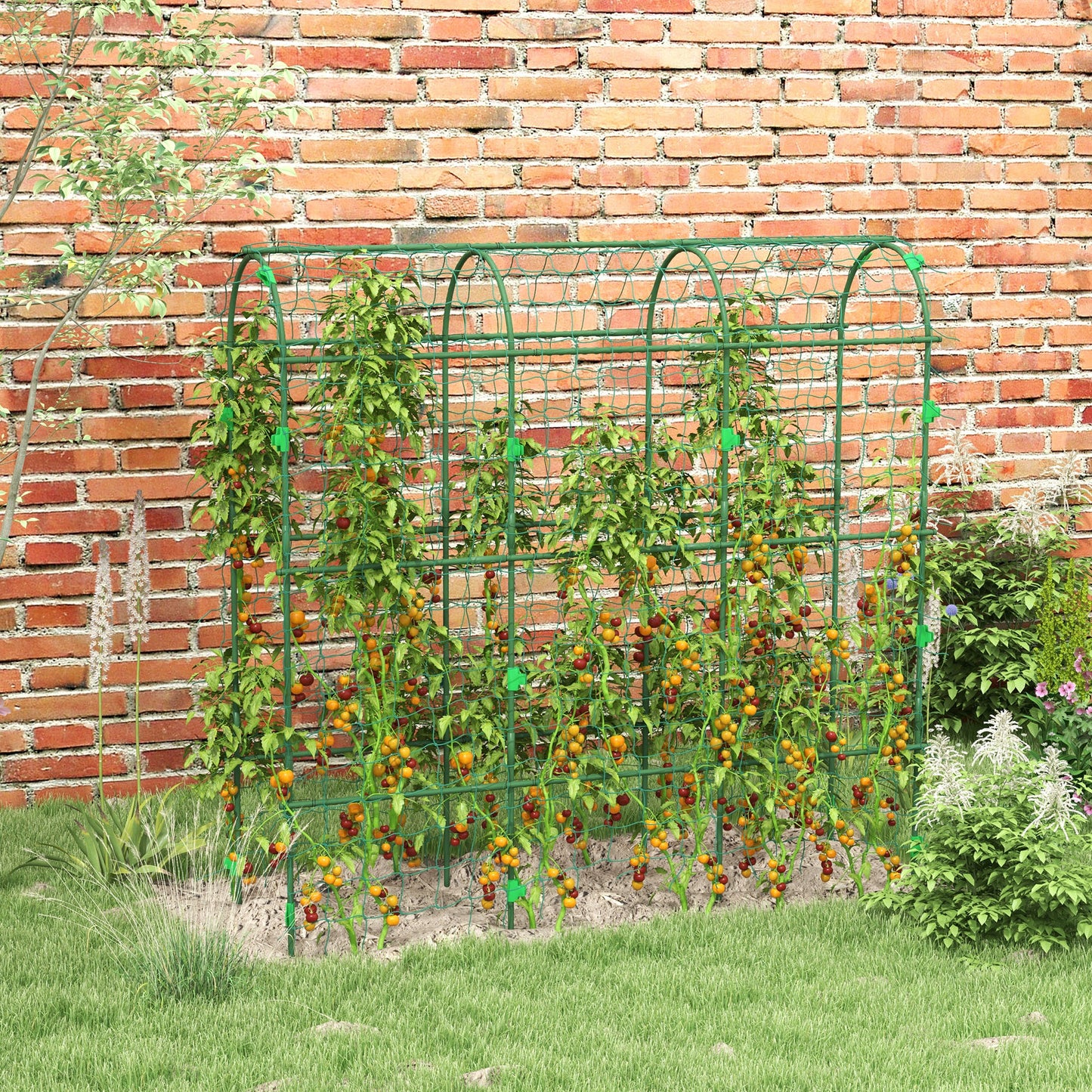 Treillis de jardin en arche avec filet grimpant