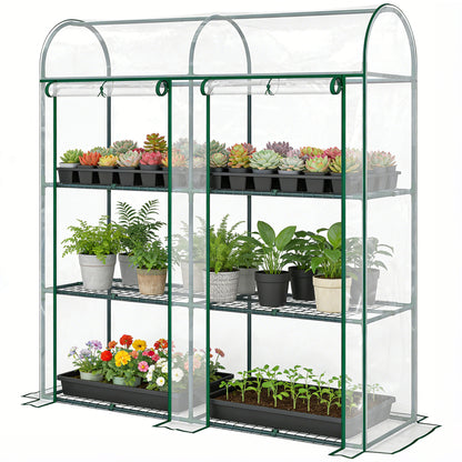 Mini serre portable 3 niveaux 2 portes enroulables