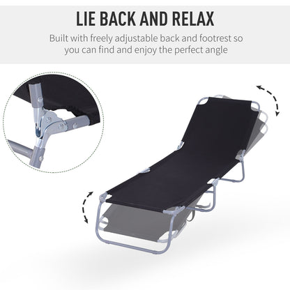 Chaise longue pliante extérieure à dossier réglable