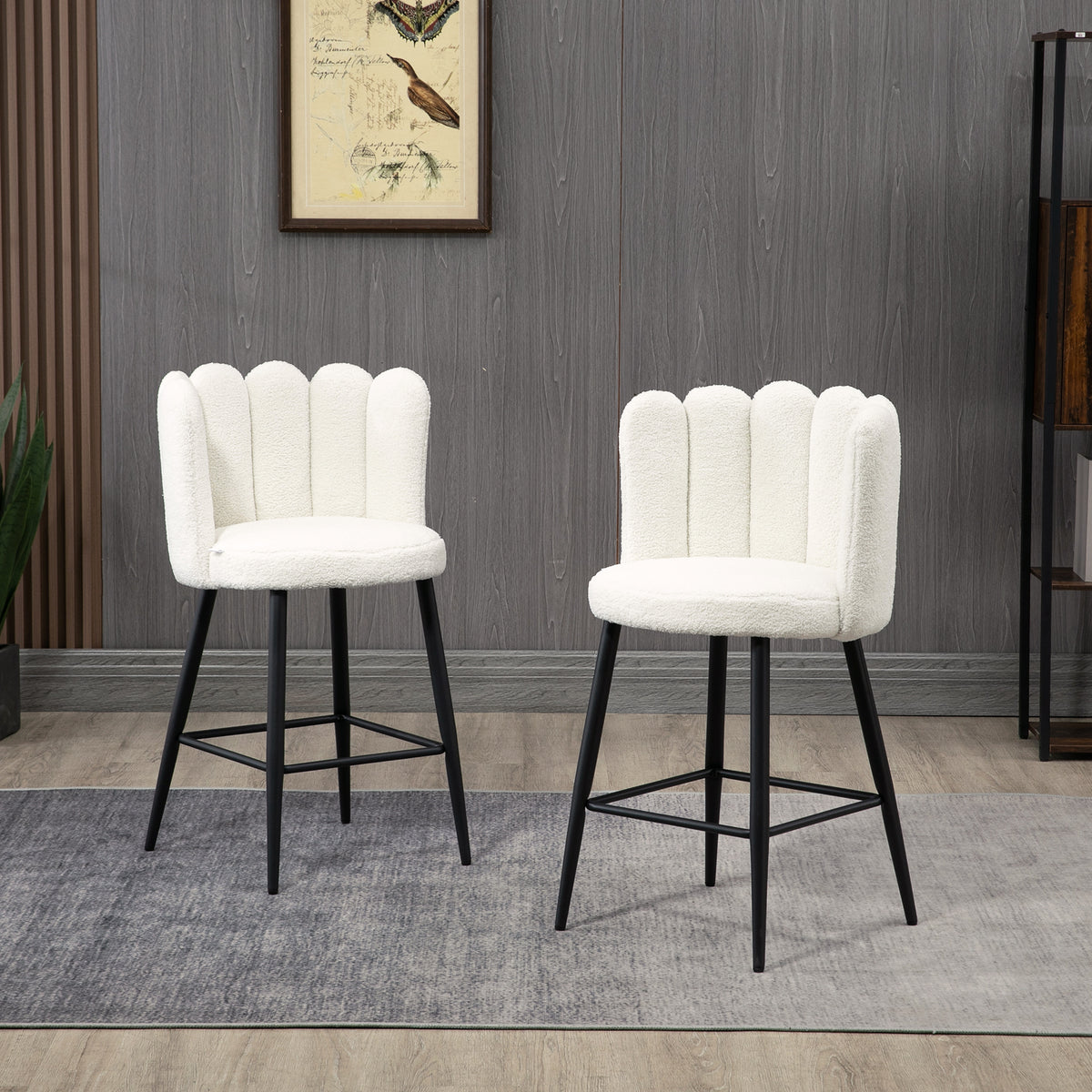 Tabourets de bar hauteur comptoir lot de 2 — gris