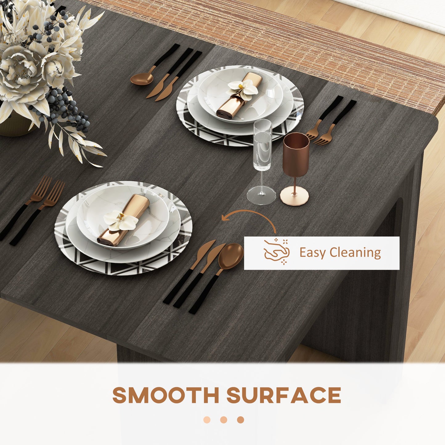 Table à manger extensible 60-180 cm pour 6-8 personnes