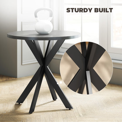 Table à manger ronde contemporaine 74 cm pieds croisés