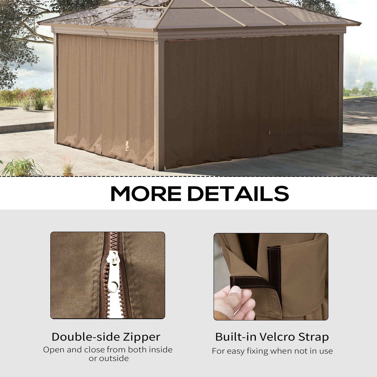 Rideaux de gazebo de remplacement 10' x 12'