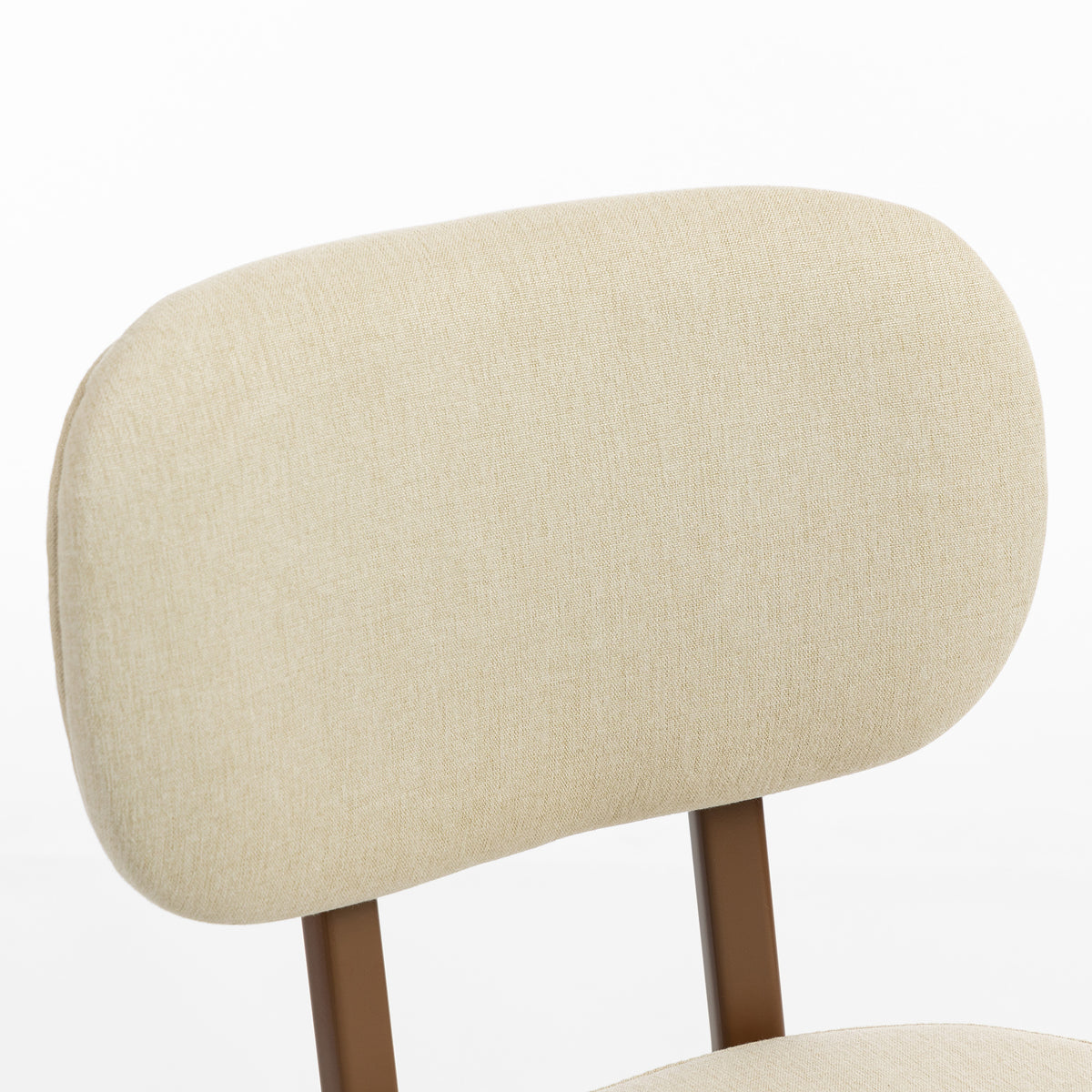 Chaises de cuisine rembourrées lin, ensemble de 2
