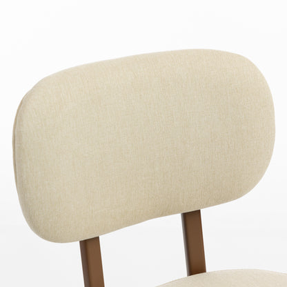 Chaises de cuisine rembourrées lin, ensemble de 2