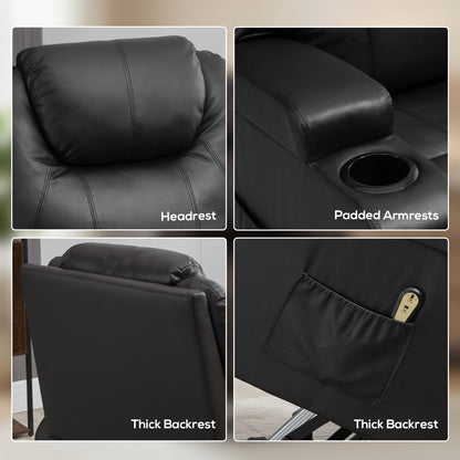 Fauteuil releveur électrique à dossier haut en similicuir