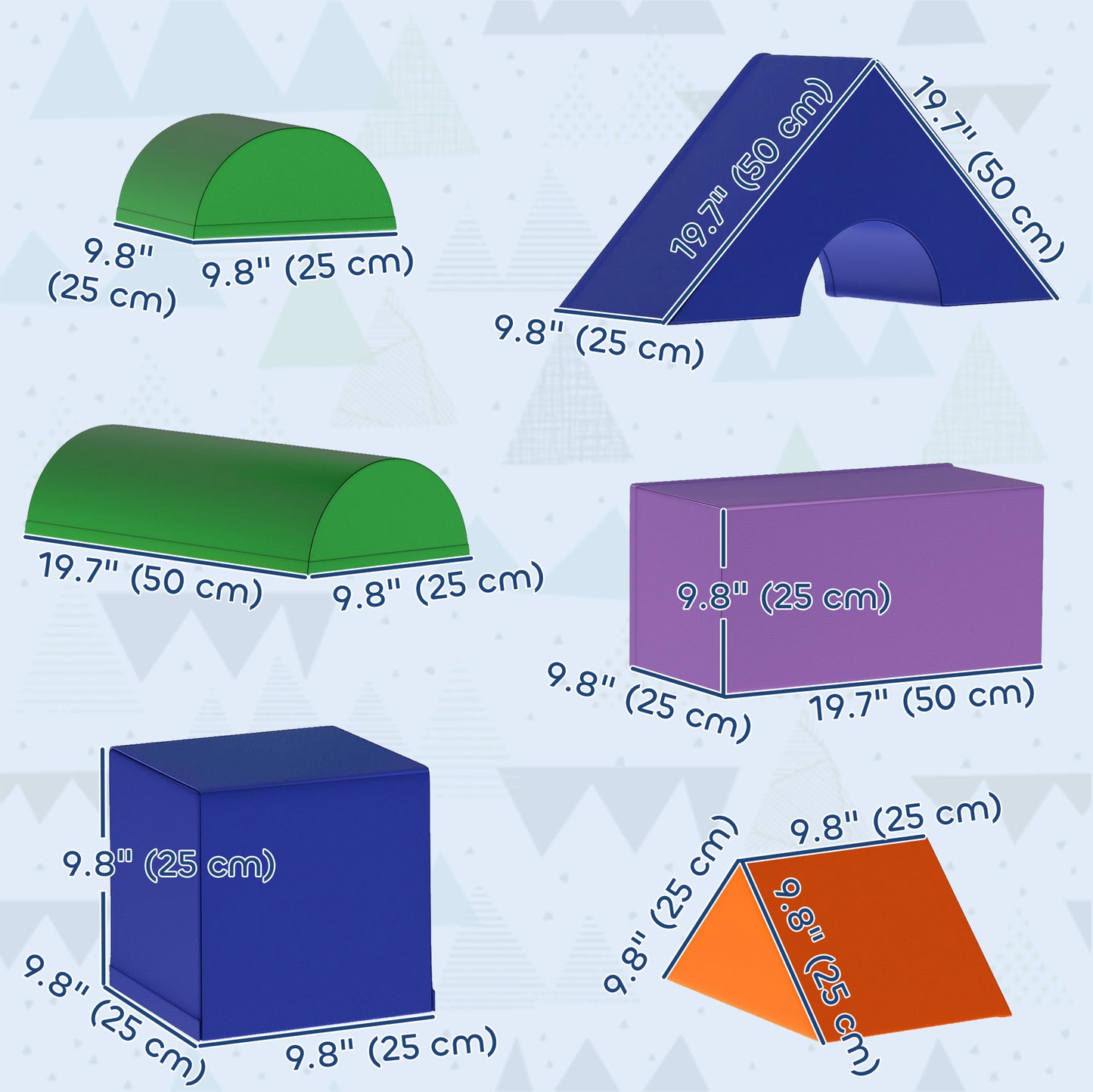 Blocs de jeu en mousse doux 11 pièces pour bambins