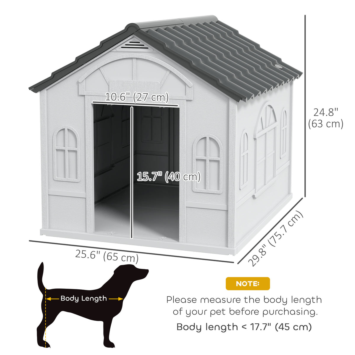 Niche pour chien 66 cm — grise