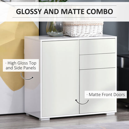 Buffet laqué avec tiroirs et portes push-open