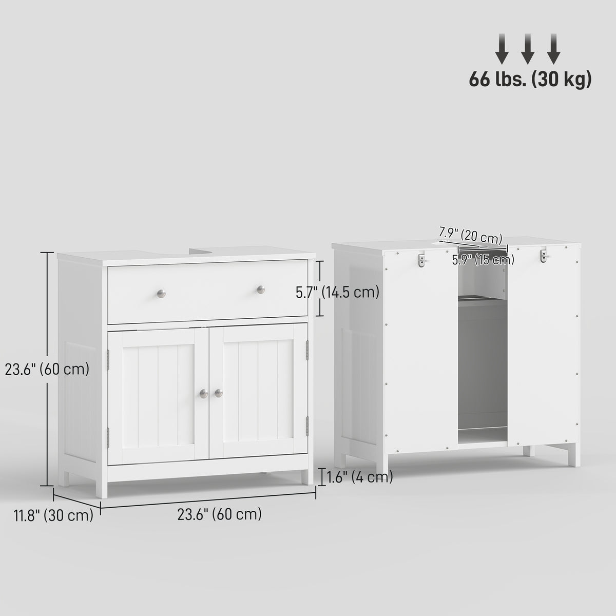 Meuble-lavabo autoportant de salle de bain avec tiroir