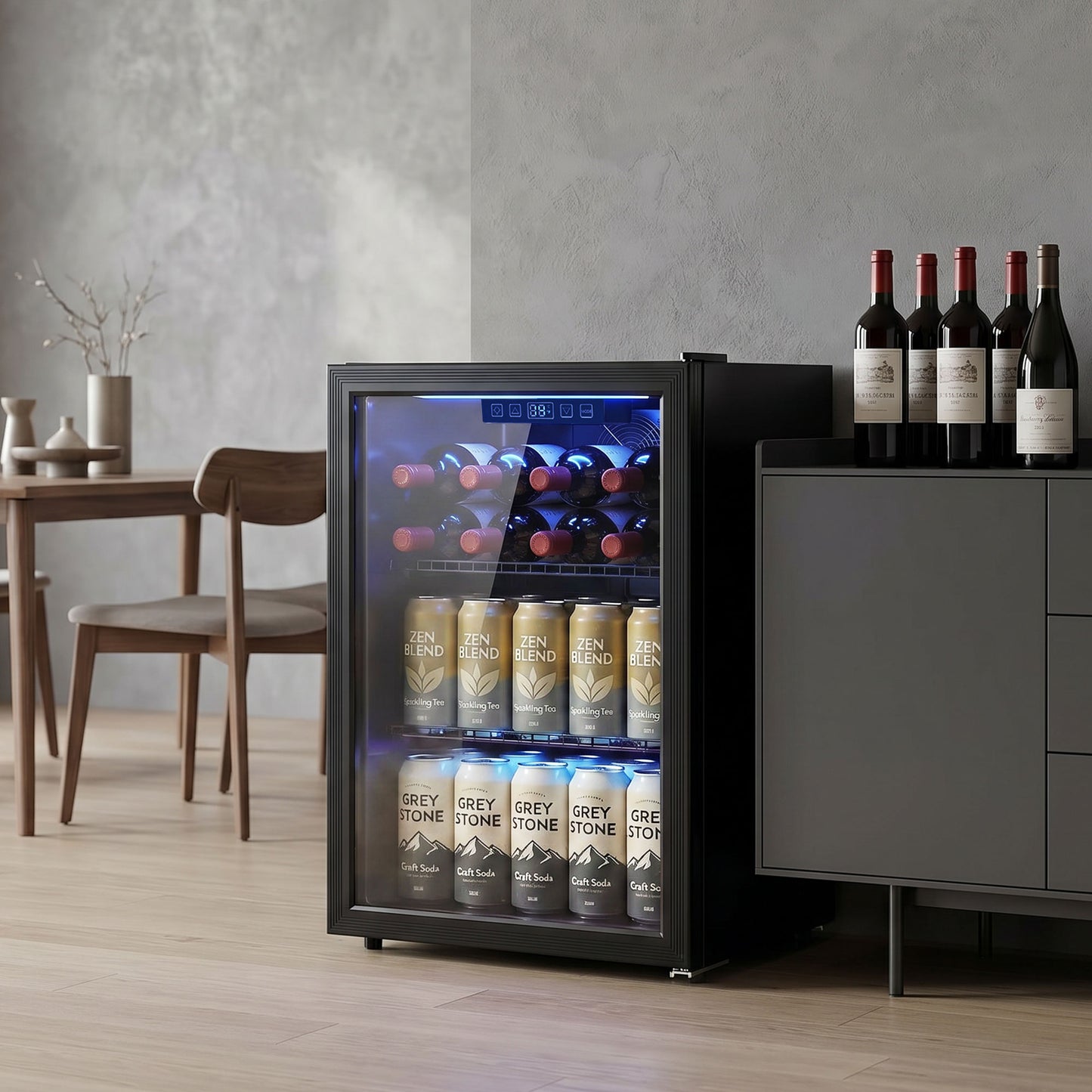 Réfrigérateur à boissons 2,4 pi³ porte vitrée double couche
