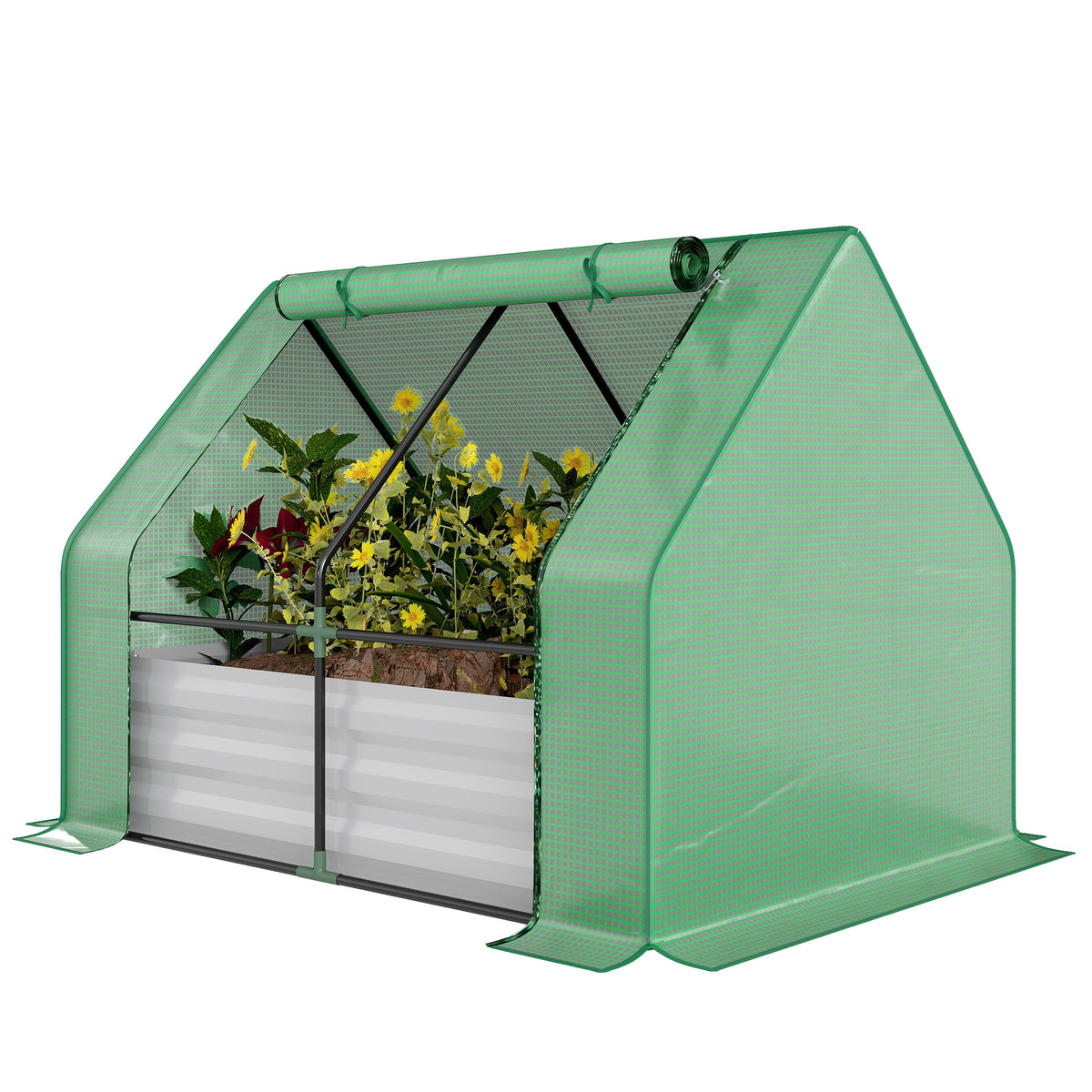Jardinière surélevée acier serre — gris