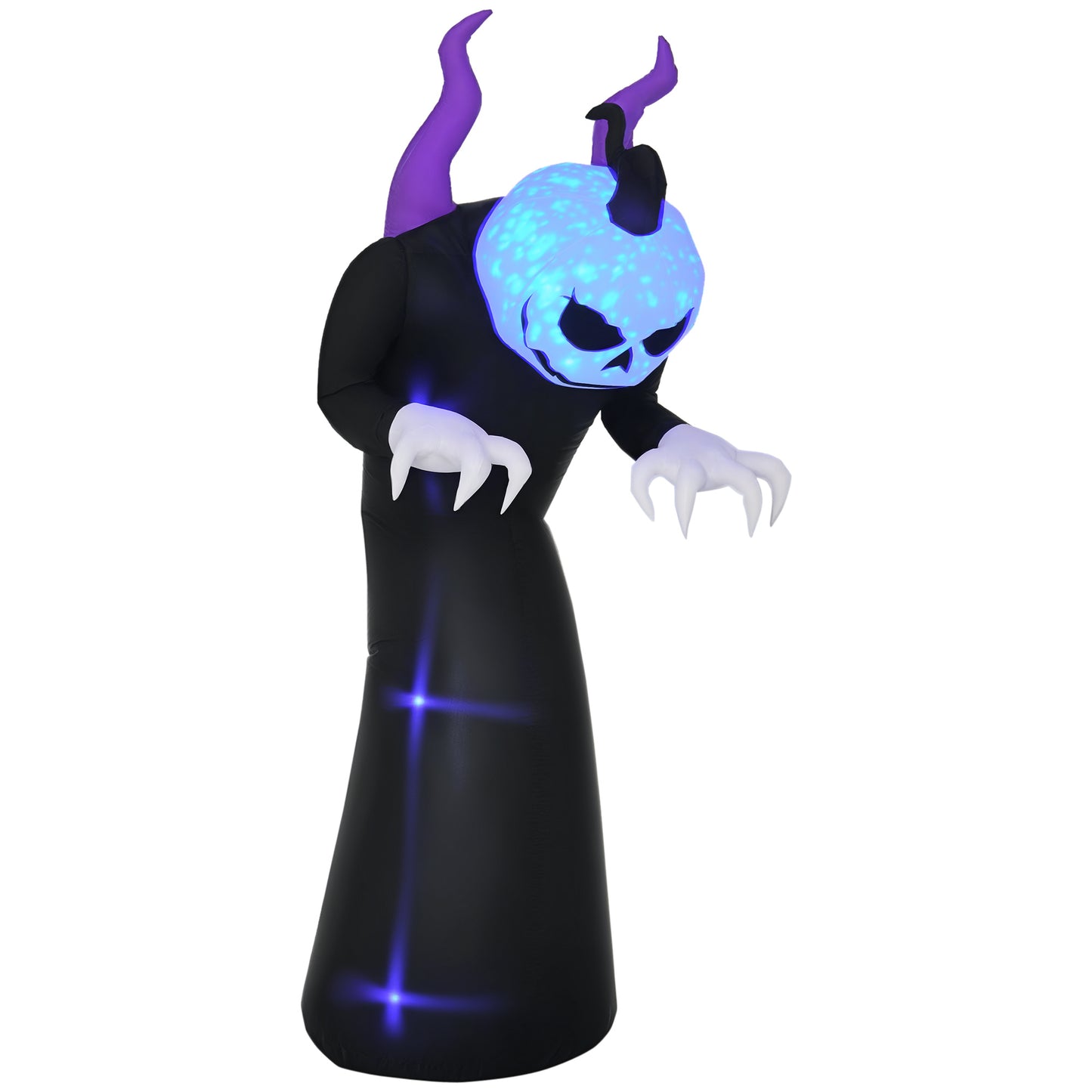 Fantôme gonflable Halloween LED effet flamme 213 cm