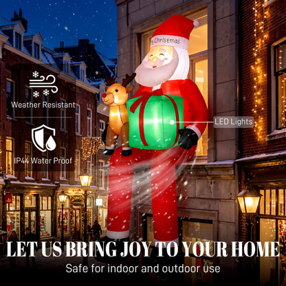 Gonflable de Noël géant suspendu Père Noël et renne