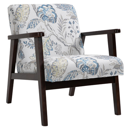 Fauteuil d'appoint moderne rétro en tissu avec accoudoirs