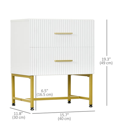 Tables de chevet modernes avec tiroirs cannelés 2 pièces