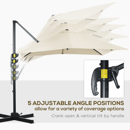 Parasol déporté carré 245 cm rotation 360°