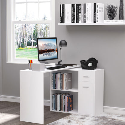 Bureau d'angle rotatif 180° avec rangements