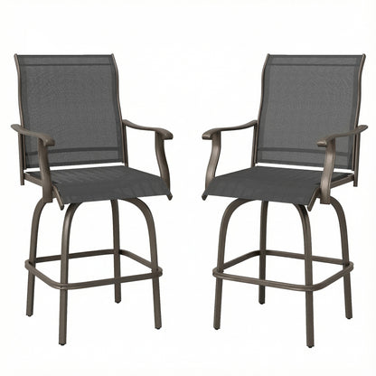 Chaises de bar extérieur pivotantes, ensemble de 2