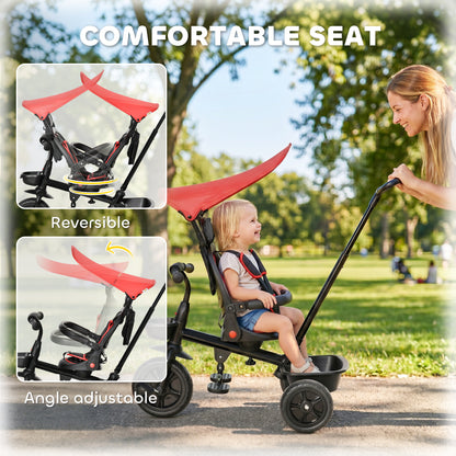 Tricycle évolutif 5-en-1 avec poignée parentale