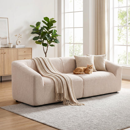 Divan 3 places en chenille nuage sans structure