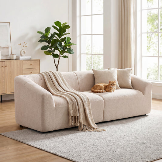 Divan 3 places en chenille nuage sans structure