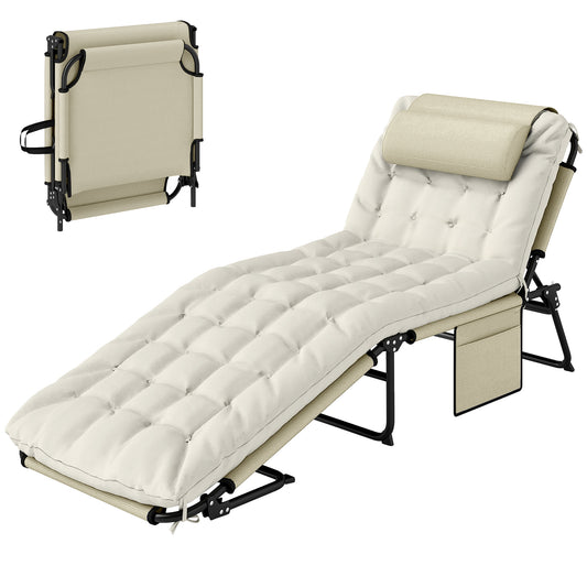 Chaise longue pliante Aosom avec dossier inclinable 4 positions