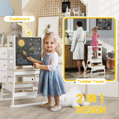 Tour d'apprentissage 2 en 1 pour tout-petit avec tableau noir