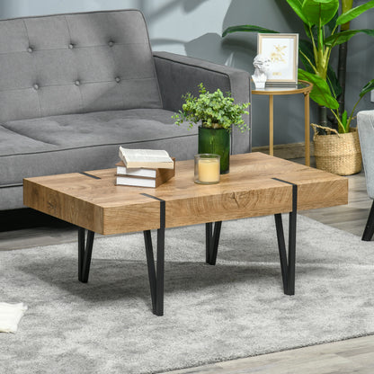 Table à café rustique rectangle pieds épingles