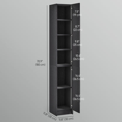 Armoire de salle de bain haute avec tablettes ajustables