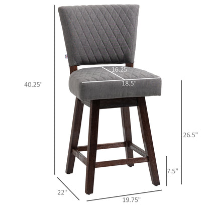 Tabourets de bar pivotants ensemble de 2 pattes bois