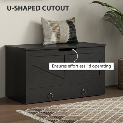 Coffre de rangement 80 cm avec charnières de sécurité