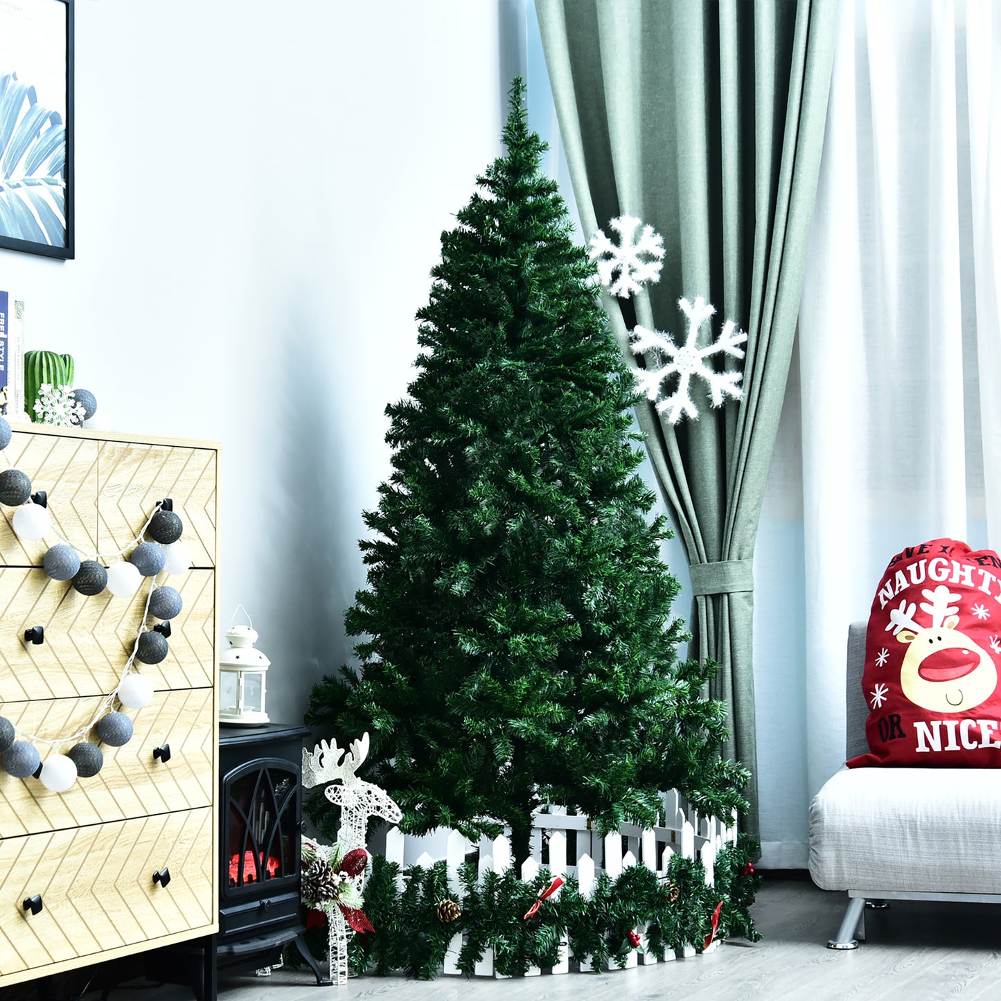 Sapin de Noël artificiel 1230 branches avec pied métallique