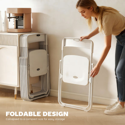 Chaises pliantes en plastique avec cadre en acier — lot de 6