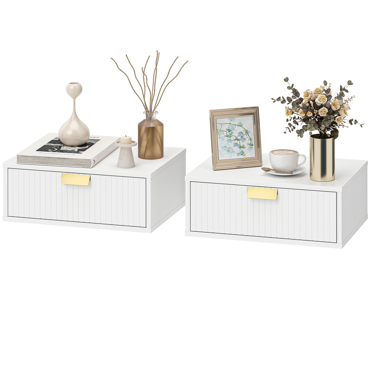 Tables de chevet flottantes murales — Lot de 2
