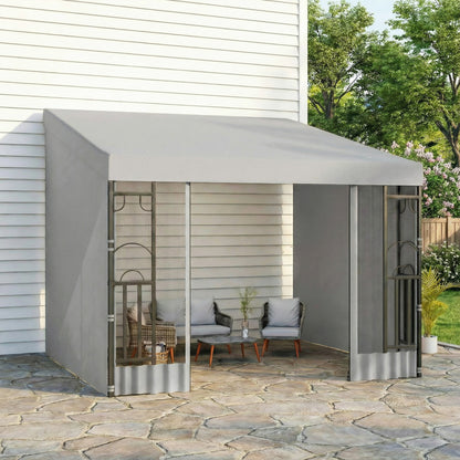 Pergola murale en acier 3 x 3 m avec rideaux
