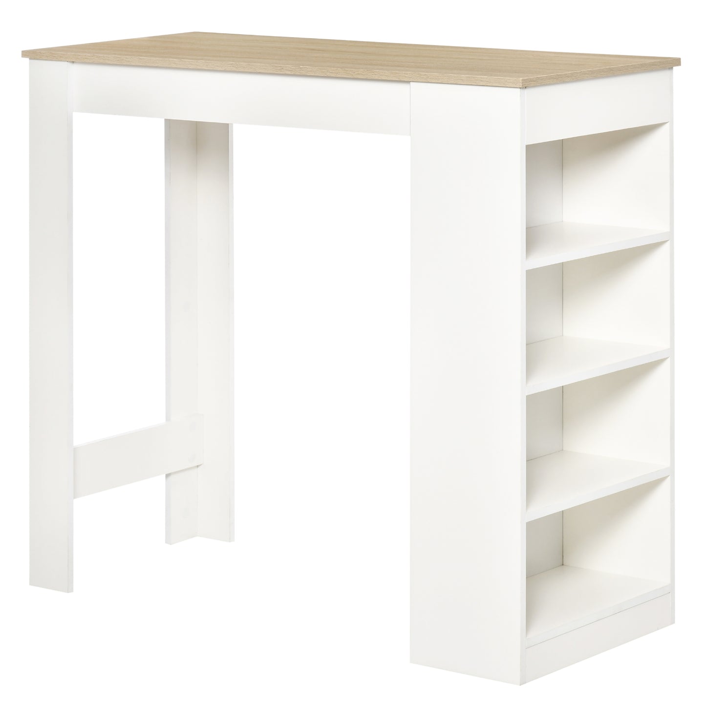 Table haute de bar avec 4 étagères de rangement