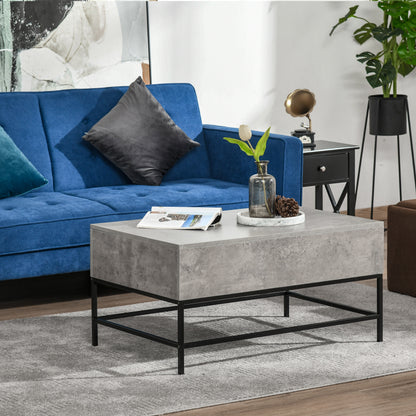 Table basse plateau relevable avec rangement caché